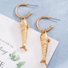 New In Vintage Earrings For Women Bohemia Gold Plated Earring Cute Metal Fishes Pendientes Multi Dangle  Jewelry 2024 Fashion 5