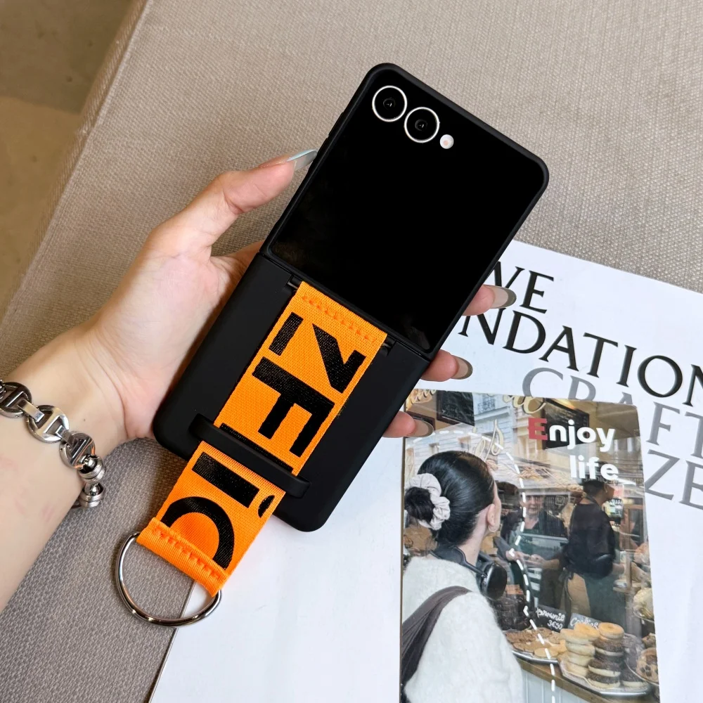 Luxury D Shape Ring Holder Fabric Wrist Strap Case - Slim Soft Silicone Anti-Drop Cover
