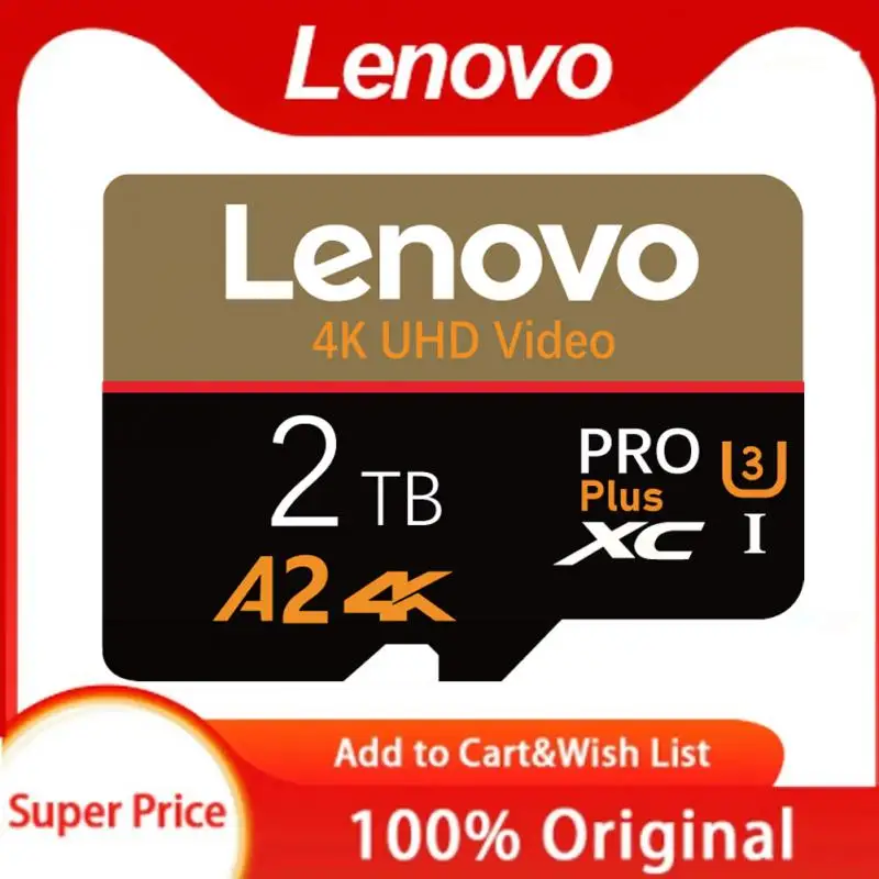 Lenovo High Speed 2Tb Micro Tf Sd Card 1Tb 512Gb 256Gb Class10 Tf Flash Memory Card 128Gb Cartao De Memoria Per Fotocamera/Telefono