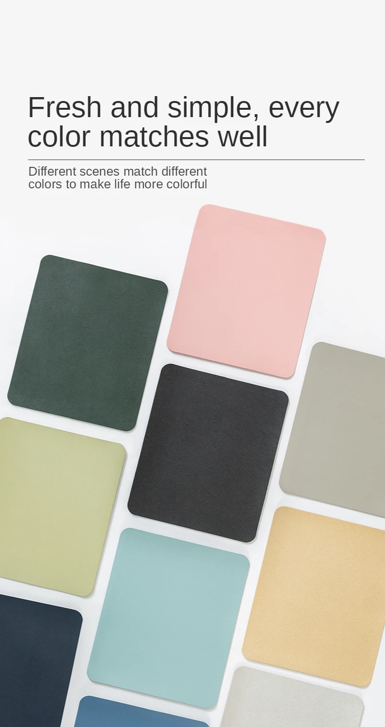 Portable PU Leather Mouse Pad Desktop Non-Slip Mouse Pad Waterproof Anti-Scratch Mat Easy To Clean For Office Laptop Accessories