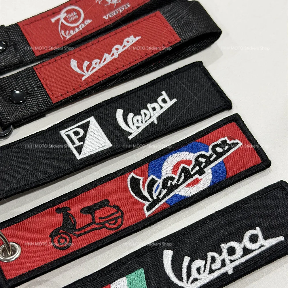 Portachiavi Decorativo Durevole con Ricamo su Due Lati, Accessorio per Chiavi Moto, per Chiavi di Scooter Vespa - immagine 4