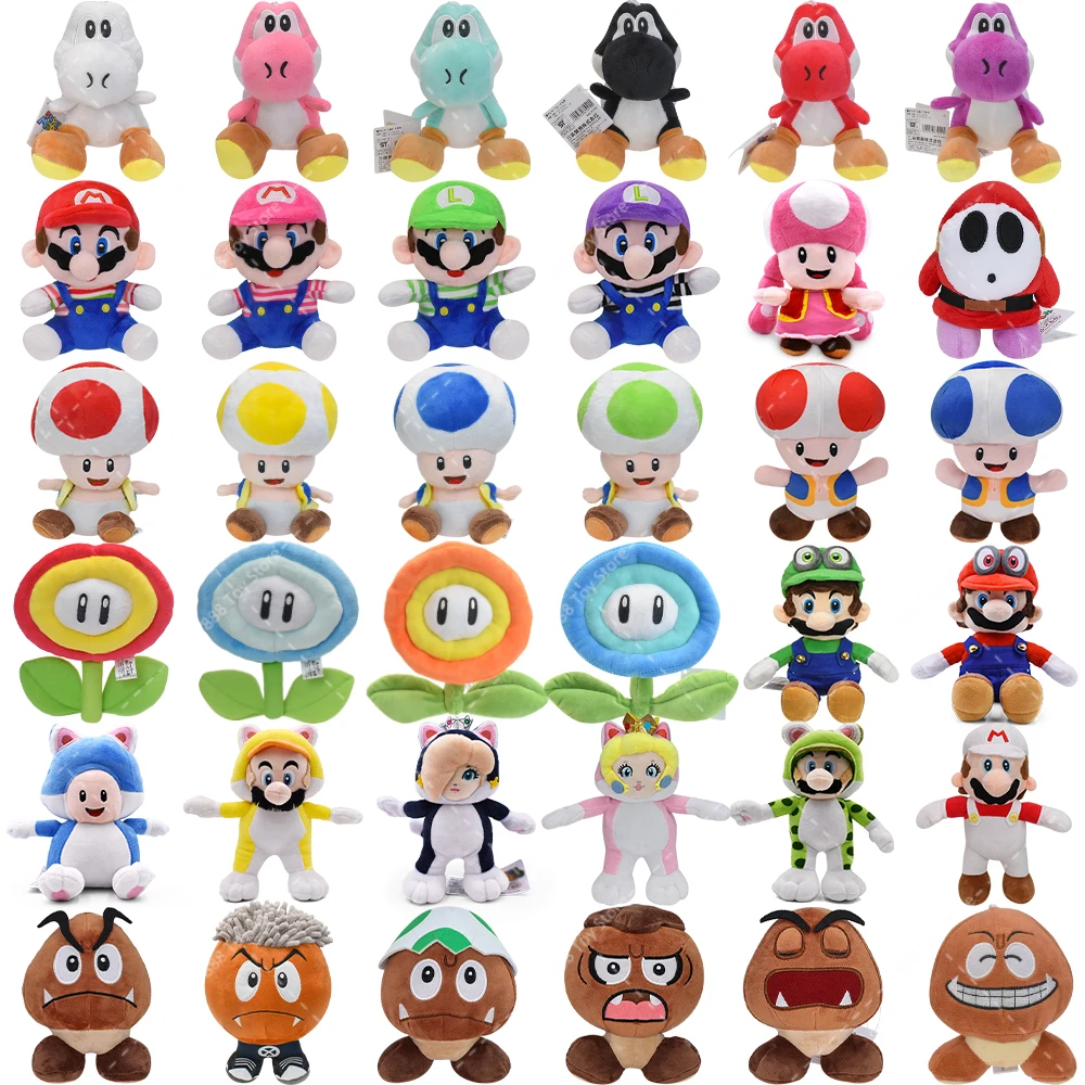 Generic Anime Super Plush Yoshi Toad Boo Ice Fire Flowers Shy Guy ...