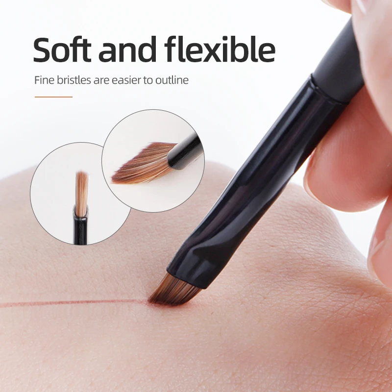 MyDestiny 초박형 미세 플랫 아이라이너 브러시, 비스듬한 눈썹 브러시, 나이프 엣지 메이크업 브러시, 리퀴드 아이라이너 브러시 