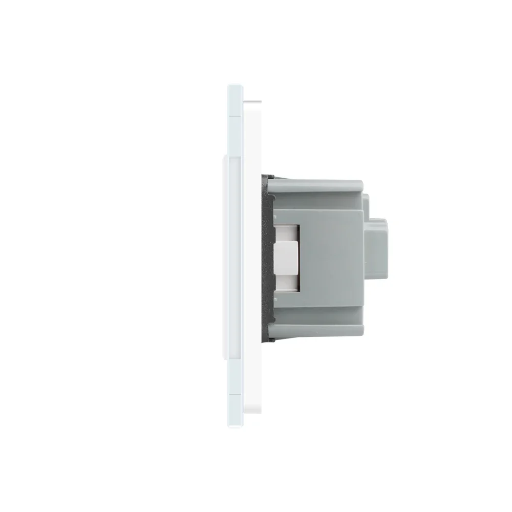 White Crystal Glass Wall Power Socket AC 110~250V 16A