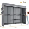 Clothes Rack with Cover, Metal Heavy Duty Clothing Rack for Hanging Clothes, Adjustable Wardrobe Closet Loads 1100 LBS 6