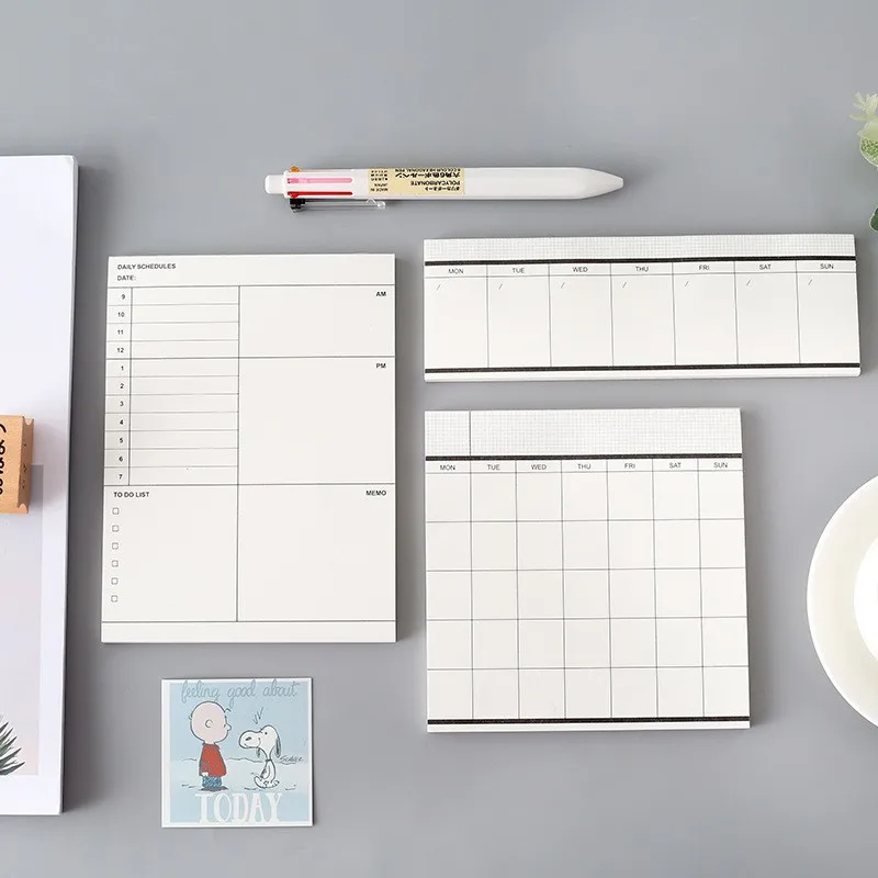 

50sheets Simple Business Schedule Planner Memo Pad Can Tear Memo Month Plan Weekly Plan Memo Pad Notebook