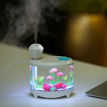 Fish Tank LED Light Humidifier USB home Humidifier Air Diffuser Purifier Atomizer difusor de aroma mist maker fogger Aquarium 1