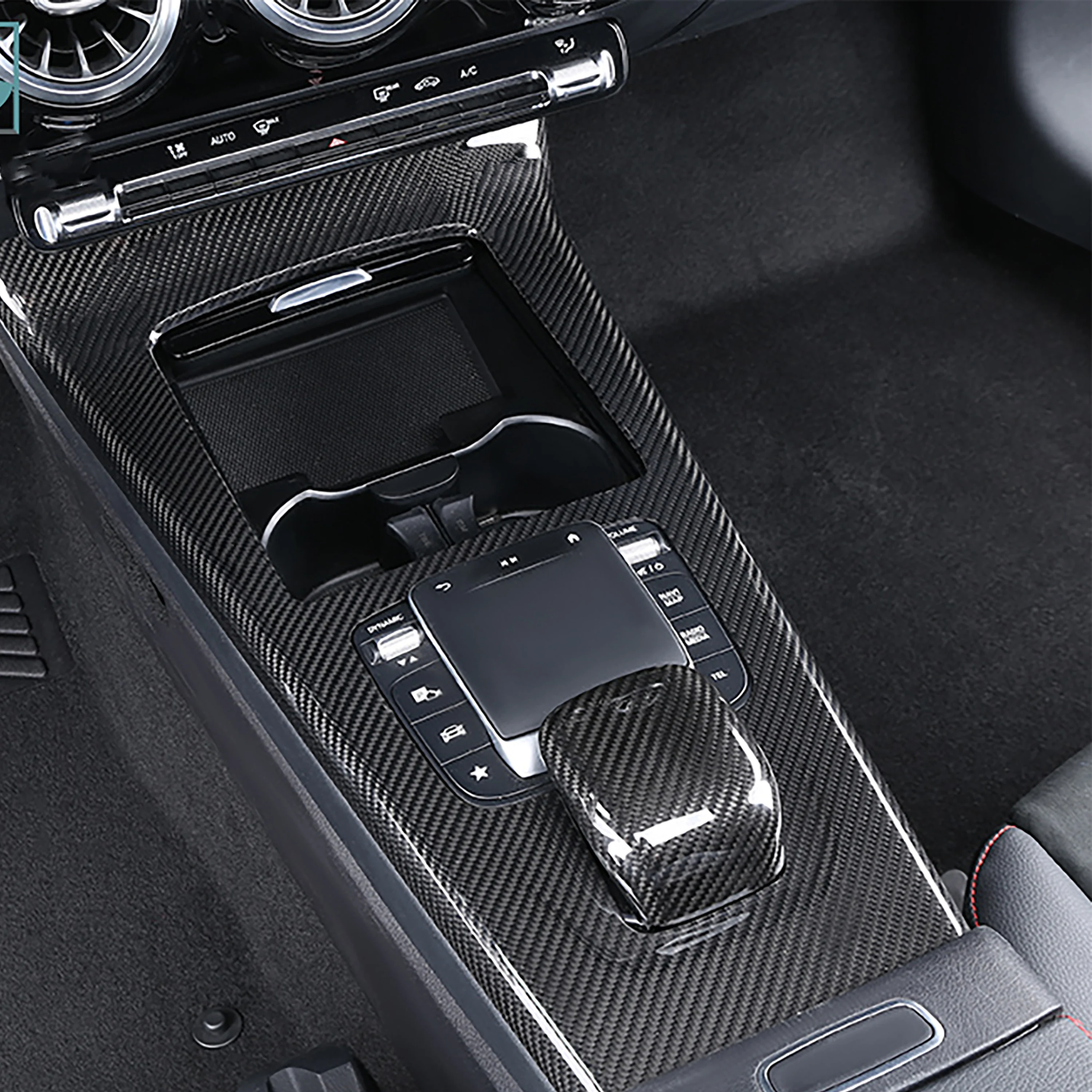 

Carbon Fiber Steering Wheel Frame Trim Central Control Cover Air Vent Outler For Mercedes Benz CLA A Class W118 CLA200 260 A180