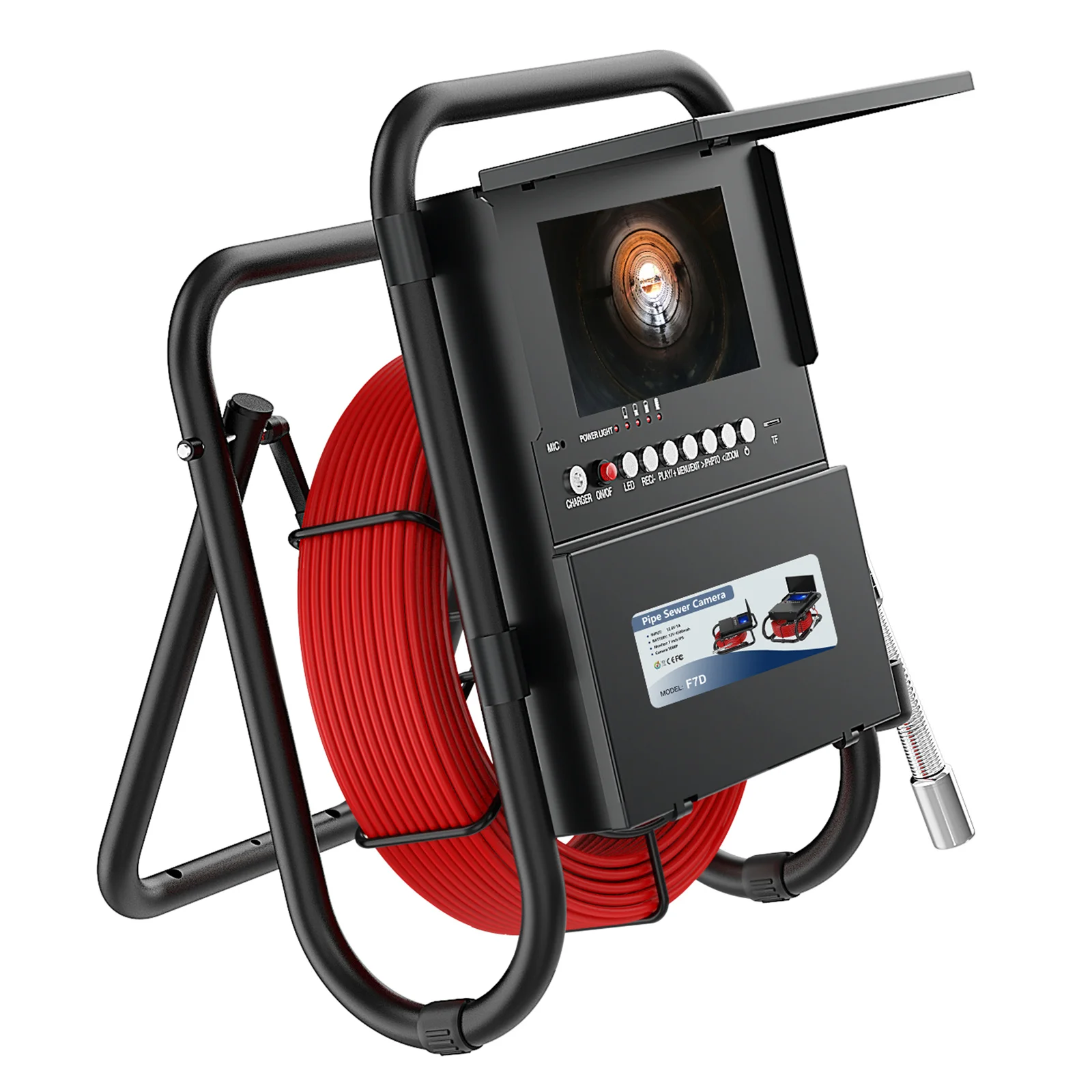 工業用内視鏡 4.3 インチ下水道管検査カメラ 4400mA パワーバンク IP68