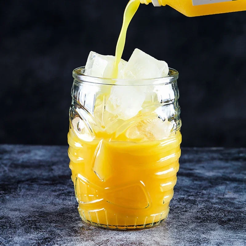 Drinking Glass Bar Grimace Cocktail Glass Thickened Totem Glass Tiki Cup Halloween Grimace Drink Juice Hawaii Drinkware Bar Gifts