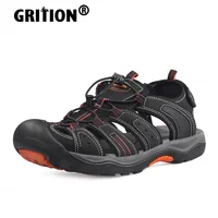 GRITION Men Outdoor Hiking Sandals Closed Toe Sport Water Sandal Waterproof Athletic Adjustable Sandals Comfortable 1