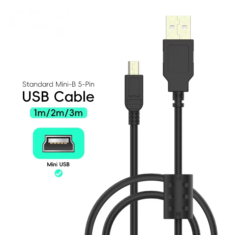 1m/2m/3m 미니-B 5핀 USB 케이블 고속 충전 및 데이터 동기화 코드 PSP1000/2000/3000 NDSi PS3 Wii U 프로 컨트롤러용