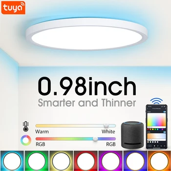 0.98inch Smart RGB Ceiling lamp APP Alexa Control Ultrathin Dimmable 110/220V LED Ceiling light Home decor Lights for Livingroom 1
