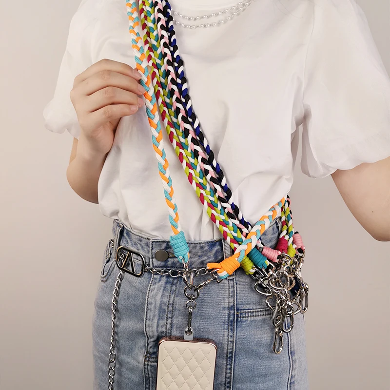 

Mobile Phone Lanyard Messenger Be Back Strong Outdoor Mountaineering Strap Woven Pendant Anti-lost Long Sports Artifact Straps