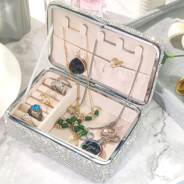 Double-layer Women's Mini stud earrings rings Jewelry Box Useful – Huge  Tomato