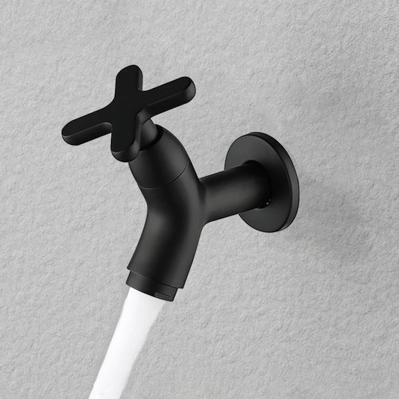 Wall-mounted Basin Faucet Mop Sink Cold Tap Balcony Splash-proof Home Kitchen Sink Quick-Open Faucet Bathroom Accessories