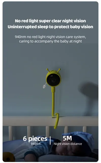 2MP 1080P Tuya APP Bluetooth WIFI IP Camera Temperature Monitoring  Feeding Plan Intercom Baby Camera Nanny Cam Babysitter 3