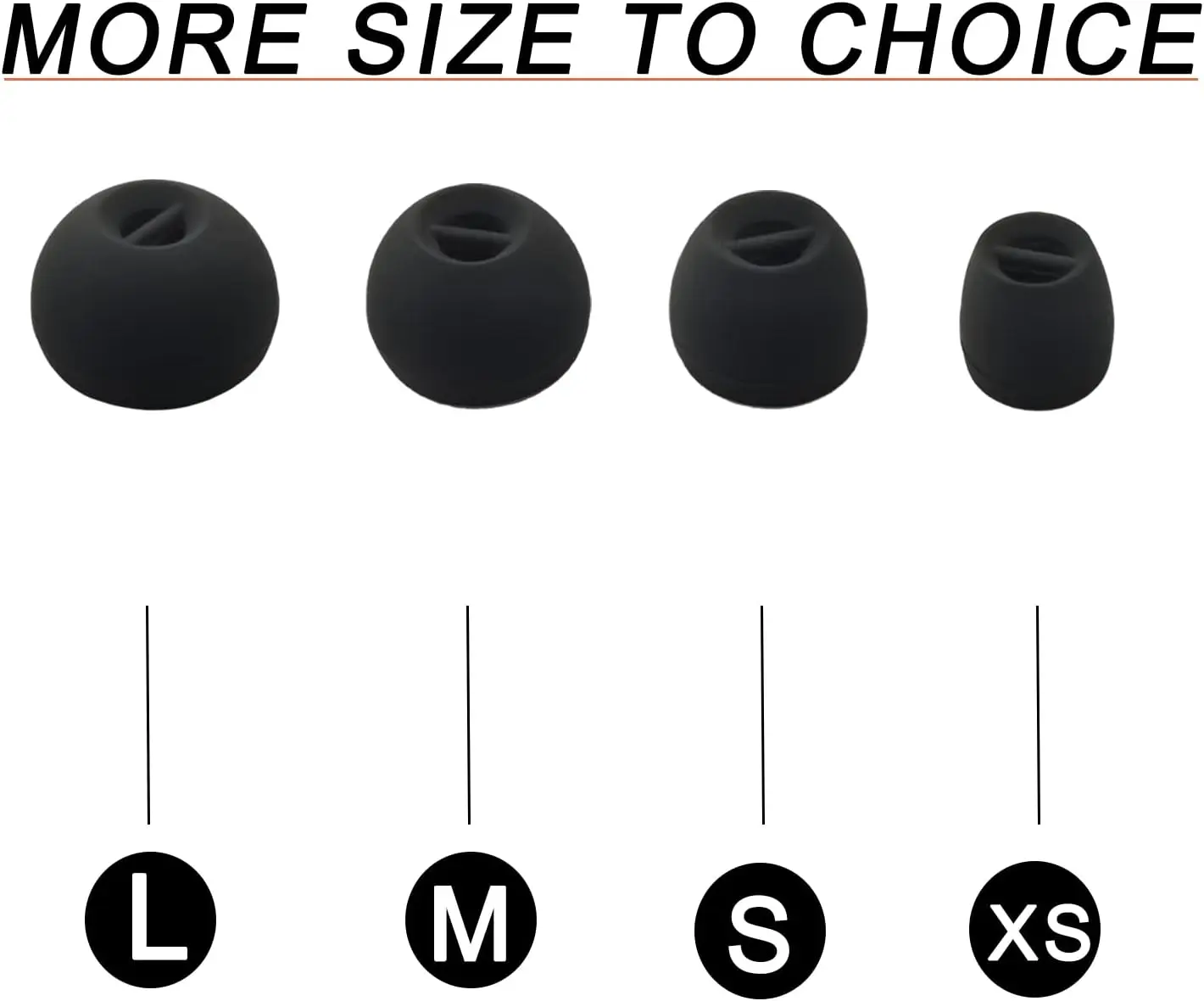 8 Pcs For Sennheiser CX Plus/Momentum 2/CX 300S Ear Tips, XS/S/M/L 4 Size Replacement Soft Flexible Silicone Eartips Earbuds