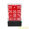 Bescon 12mm 6 Sided Dice 36 in Brick Box, 12mm Six Sided Die (36) Block of Dice, Translucent Red with White Pips 4