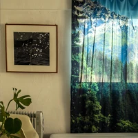 Scenery Tree Tulle Sheer Curtains for Living Room Decoration Curtains for the Room Bedroom Kitchen Voile Pervious To Light 1