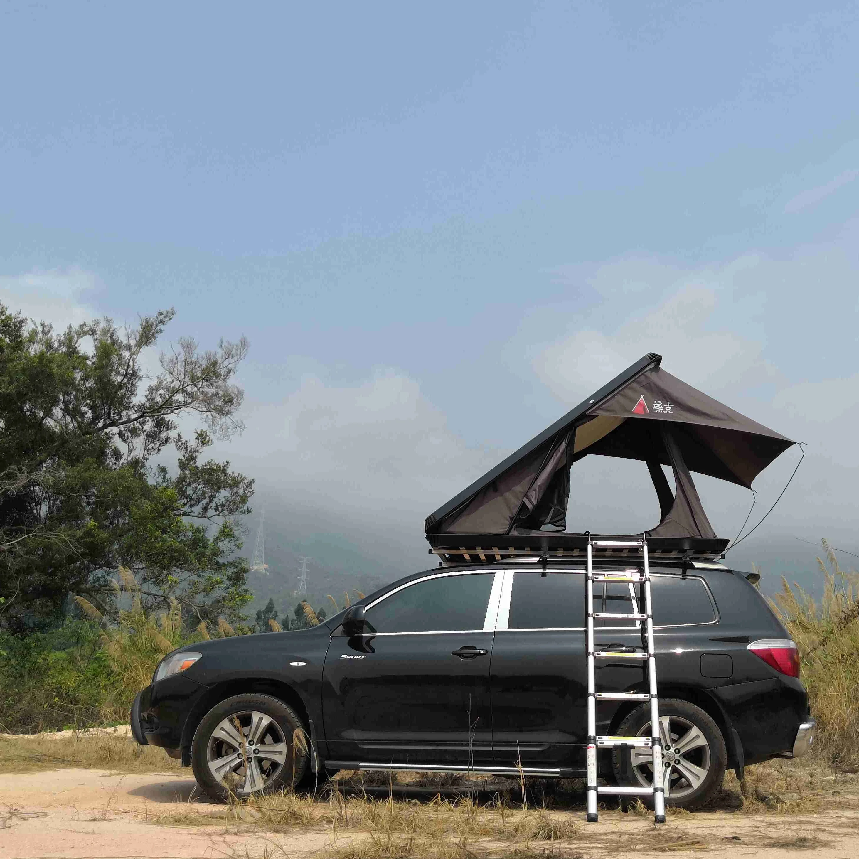 Car Roof Mounted Tent Camping Tent For Car Roof Waterproof Roof Top Tent Hard Shell custom new shell waterproof expedition camping roof top auto rising lowering easy install roof tent