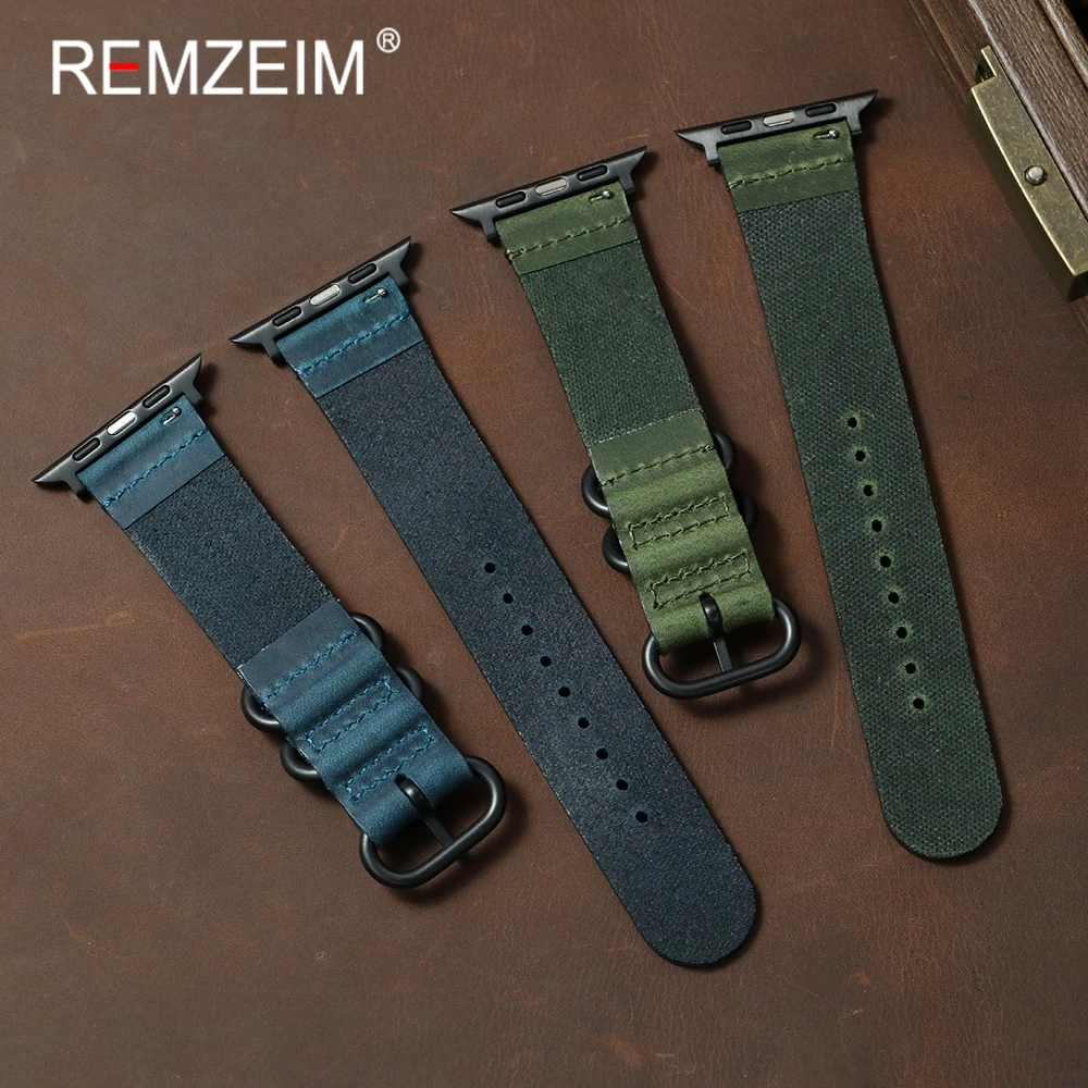 Genuine Crazy Horse Leather Watch Strap