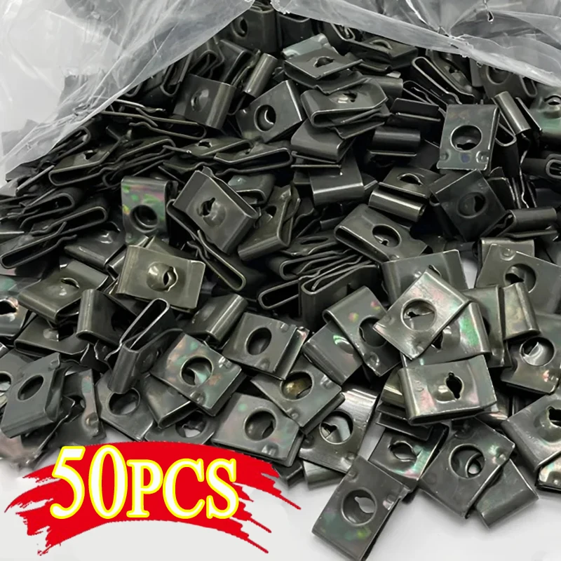 

Car Metal U-Type Clips Screw Fastener Clips Anti-rust Protection Clip Screw Buckle Iron Sheet Accessories