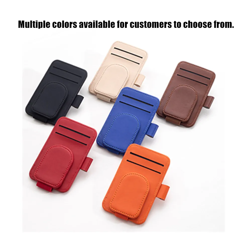 Premium Leather Multifunctional Car Sunshade Storage Clip