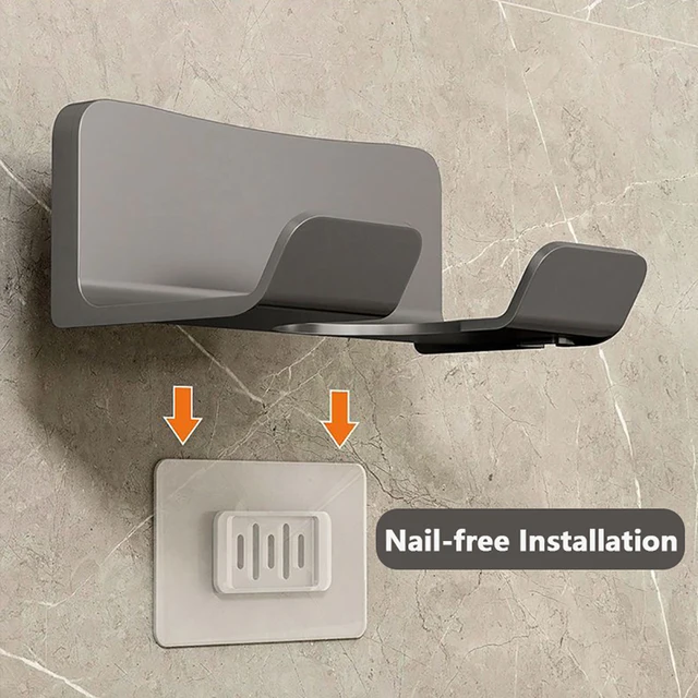 Hajszárító Tartó A Dyson Falra Szerelt Hajválasztó Állvány Körömmentes Támogató Fürdőszoba Szervező Tároló Polc - Image 5
