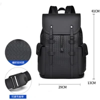 Black Waterproof Laptop Backpack For College Large Capacity Luxury Vintage Bag Mens Stylish Leather Backpacks Bag For Traveling 2