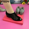 Soft Leather Mesh Sandals Hollow Water Diamond Pointed Toe Shallow Mouth Slip-on Low Heeled Women Boots Commuting Spring Autumn 4
