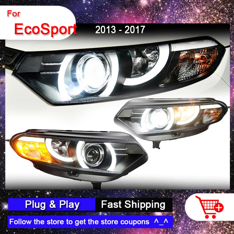 pgradeCarLEDHeadlightsforFordEcoSport20132017LEDDRLFront