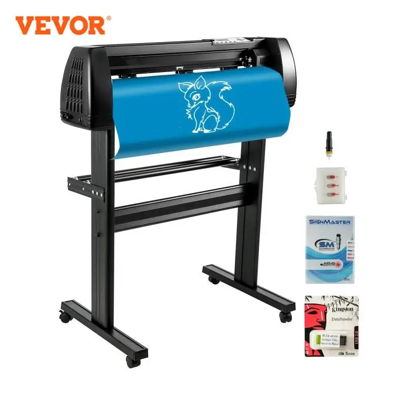 VEVOR 28-34 Inch Vinyl Cutter Machine Floor Stand Vinly Sign Cutting Plotter Starter Kits Software Adjustable Force Speed die cutting machine