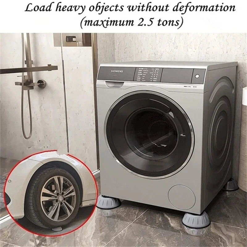 4Pcs Anti Vibration Feet Pads Rubber Legs Slipstop Silent Skid Raiser Mat For Washing Machine Support Dampers Stand Accessories