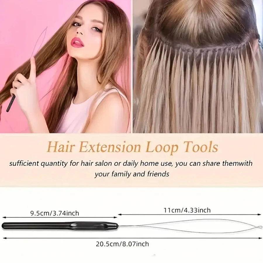Hair Extension Tool Set 5/10pcs-Stainless Steel Needles with Colorful Plastic Handles For Beading & Weaving