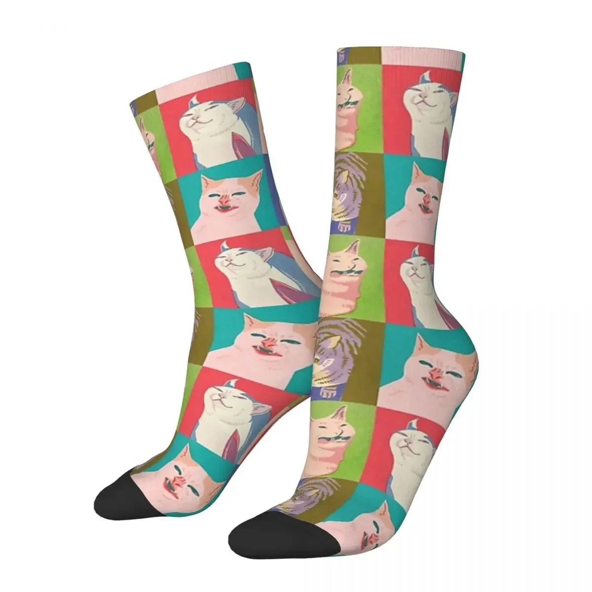 

Four Meme Cats Of The Apocalypse Socks Harajuku Sweat Absorbing Stockings All Season Long Socks Accessories for Man Woman Gifts