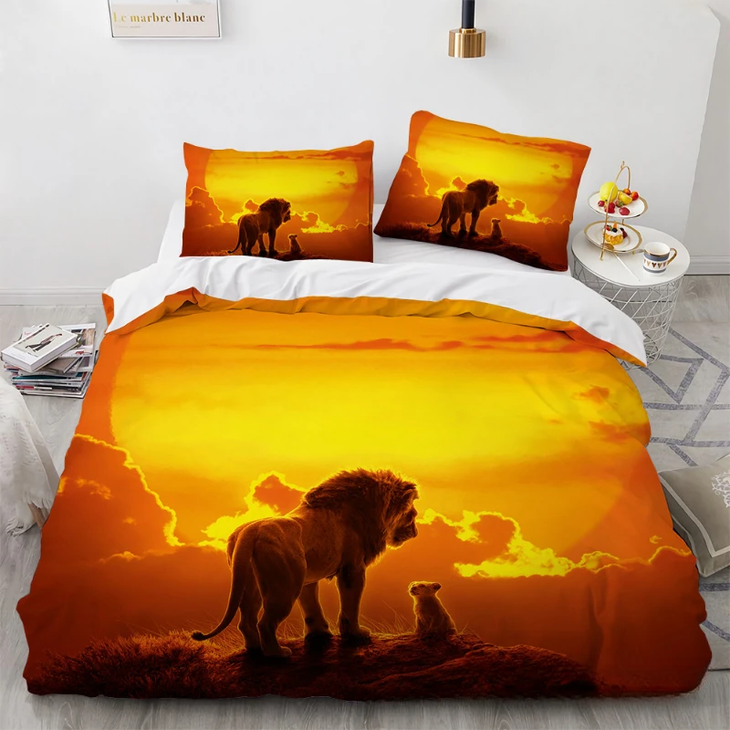 thumbnail image 1 of Disney-juego de ropa de cama de El Rey León para niños, funda de edredón, funda de almohada, dibujos animados de Anime Kawaii, ropa de cama para dormitorio, regalo de cumpleaños, 1 of 5