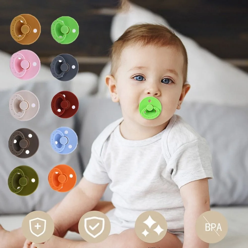 

Baby Newborn Soft Food Silicone Nipple Infant Safe Circle Type Nipples Toddler Pacifier Dummy Nipple Boy Girls Kids Teether Toy