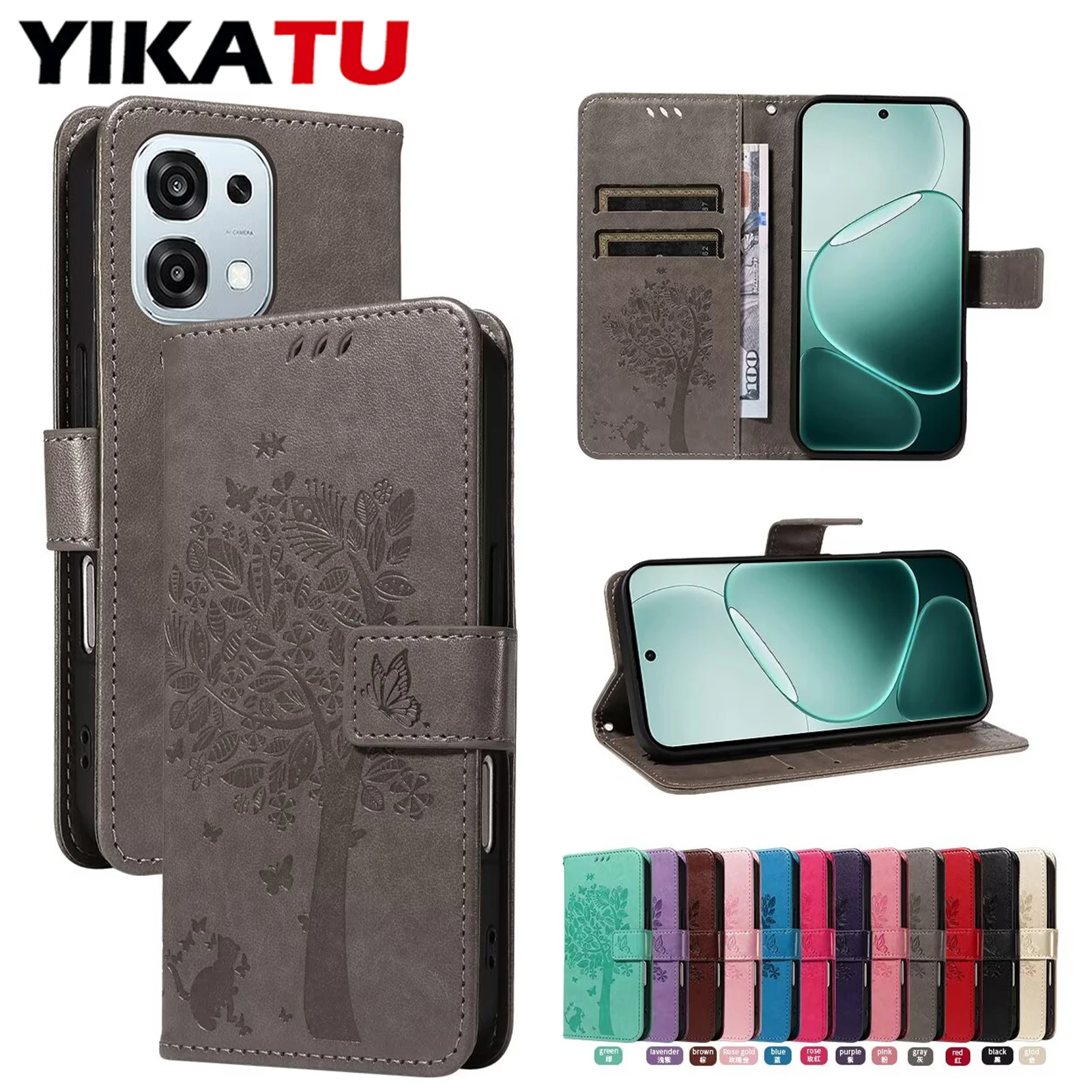 Shockproof Magnetic Flip Card Wallet Leather Phone Case and Cover