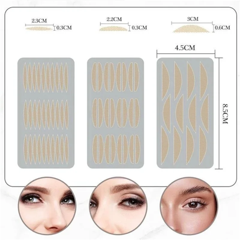 Double Fold Eyelid Tape 120 Pair Eyelid Tape Clear Beige Natural Sticker Invisible Eyelid Stickers Stripe Big Eyes Makeup Beauty Tools