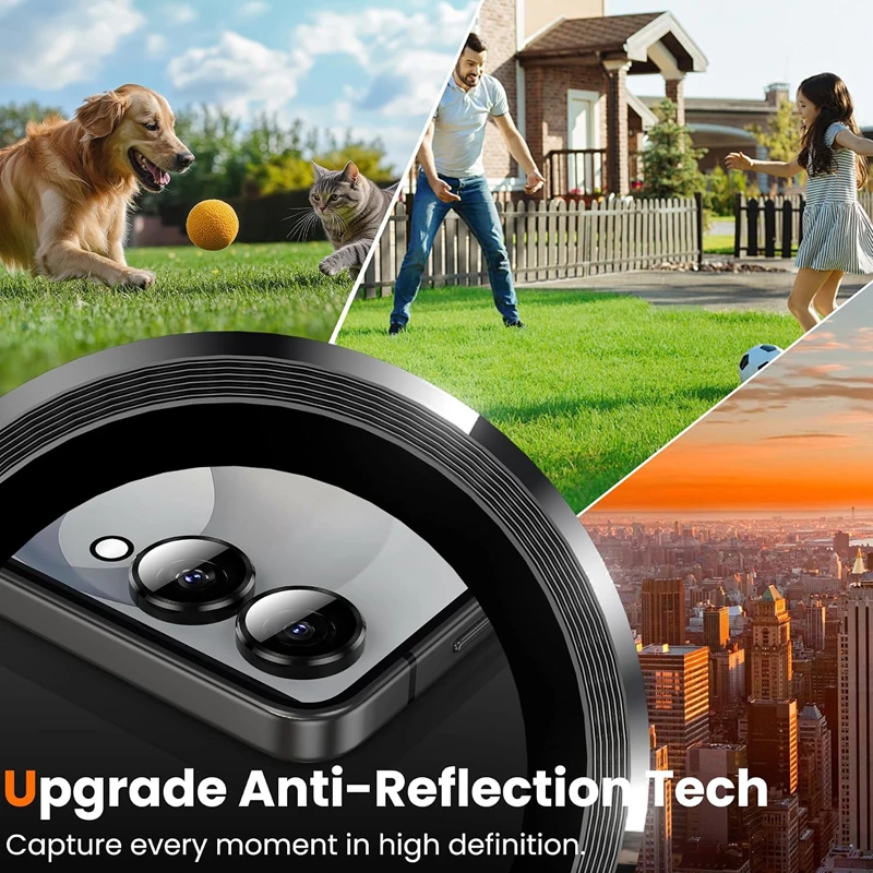 3-Pack Flip Camera Lens Protector, Anti-Scratch Metal & Tempered Glass Caps