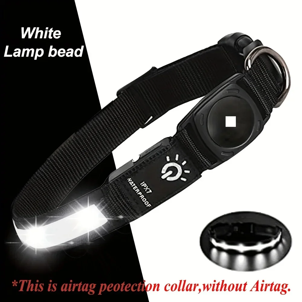 LED Dog Collar with GPS Tracker - Waterproof, USB Rechargeable, Luminous Pet Collar