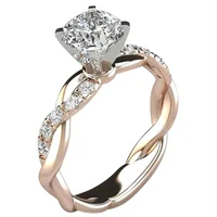 Popular and Elegant Princess-cut diamond ring with twisted braid and modern design. - Image 2
