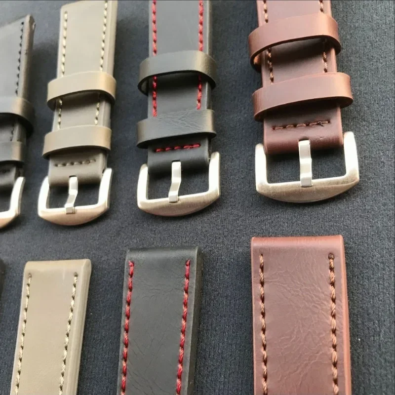 Elegant Leather Watch Band – Coffee Black Strap