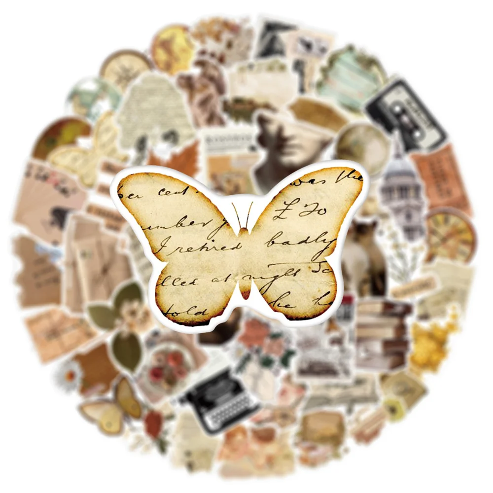 Aesthetic Vintage Artistic Pattern Graffiti Stickers Phone Case Suitcase Guitar Sticker Pack Scrapbooking Material 50pcs,stickers scrapbooking supplies