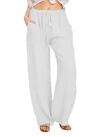 Summer and Autumn New Casual Women's Wear in Europe, America, and Europe Large Loose Cotton Hemp Casual Pants - Image 4