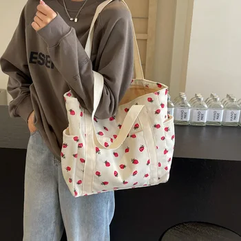 Borsa tote in velluto a coste per il tempo libero Borsa per computer per studenti per borsa a tracolla per pendolari di grande capacità da donna di classe