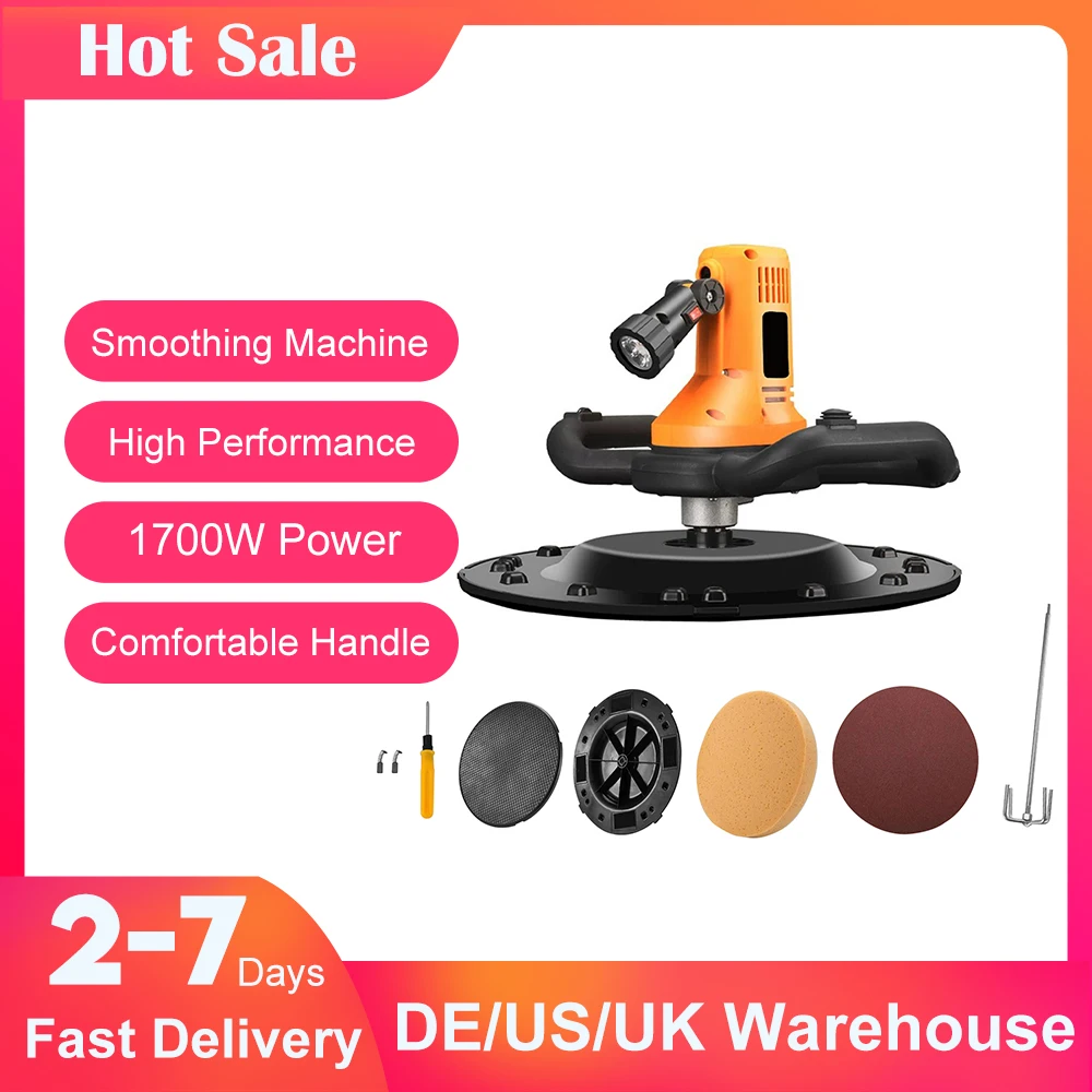 Concrete Cement Mortar Trowel Wall Smoothing Machine 1700W Electric Polishing Machine with Portable Concrete Drill Mixer