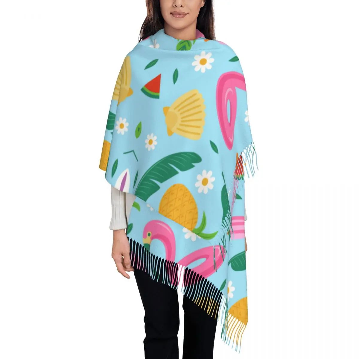 

Summer Ice Creams Womens Warm Winter Infinity Scarves Set Blanket Scarf Pure Color