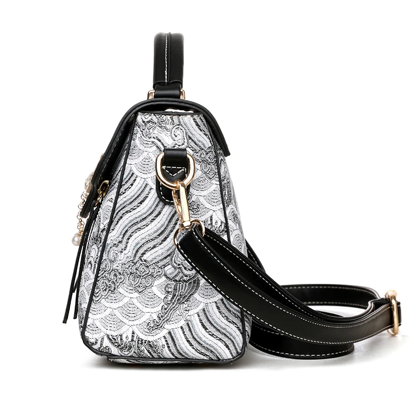 حقيبة يد نسائية جديدة مطرزة بألوان متناغمة، متعددة...